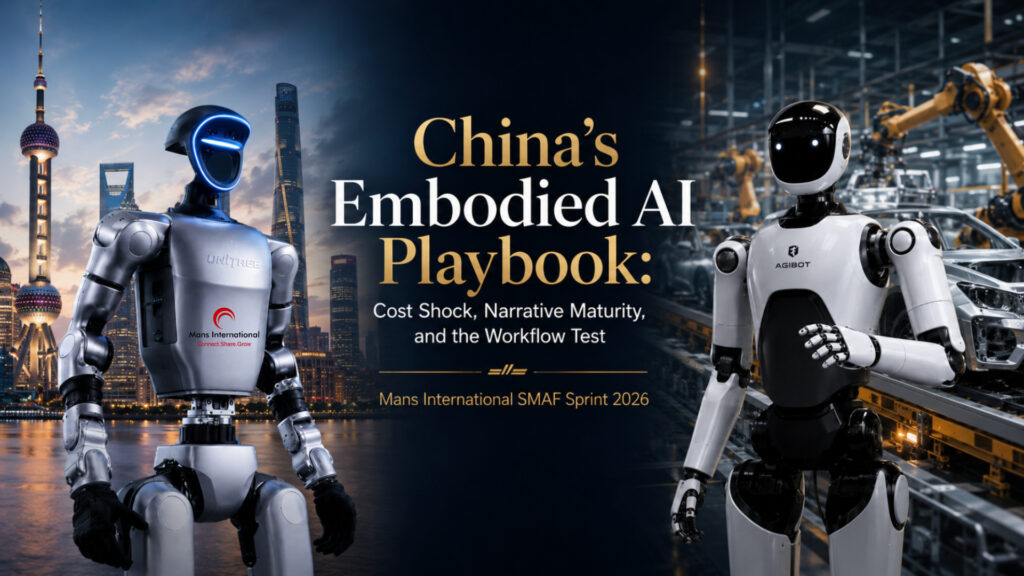 China’s Embodied AI Playbook: Cost Shock, Narrative Maturity, and the Workflow Test Mans International SMAF Sprint